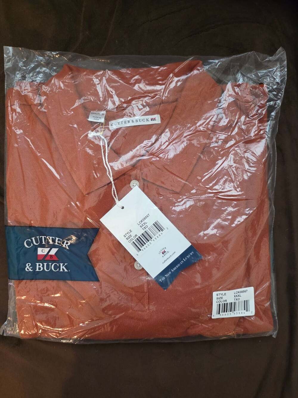 NWT Cutter & Buck Polo Shirt Size XXXL Texas Burnt Orange Pique Style